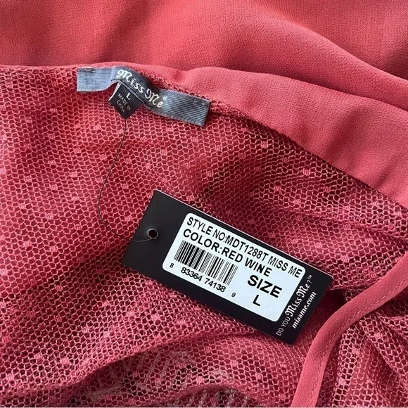 Nwt Miss Me Strappy Embroidered Open-Back Tank Top - Picture 6 of 9